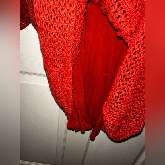 Free People burnt orange crochet bohemian boho sleeved dress beach summer XS - Picture 16 of 16